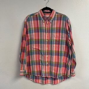 Vintage 90's Men's‎ Budweiser Flannel Long Sleeve Plaid Shirts Size L